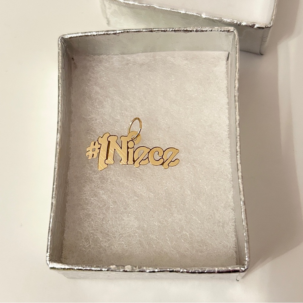 14k yellow gold #1 Niece necklace pendant charm family jewelry vintage Y2K